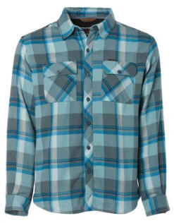 Grundens Kodiak Insulated Long Sleeve Shirt - Dark Slate Plaid - Medium