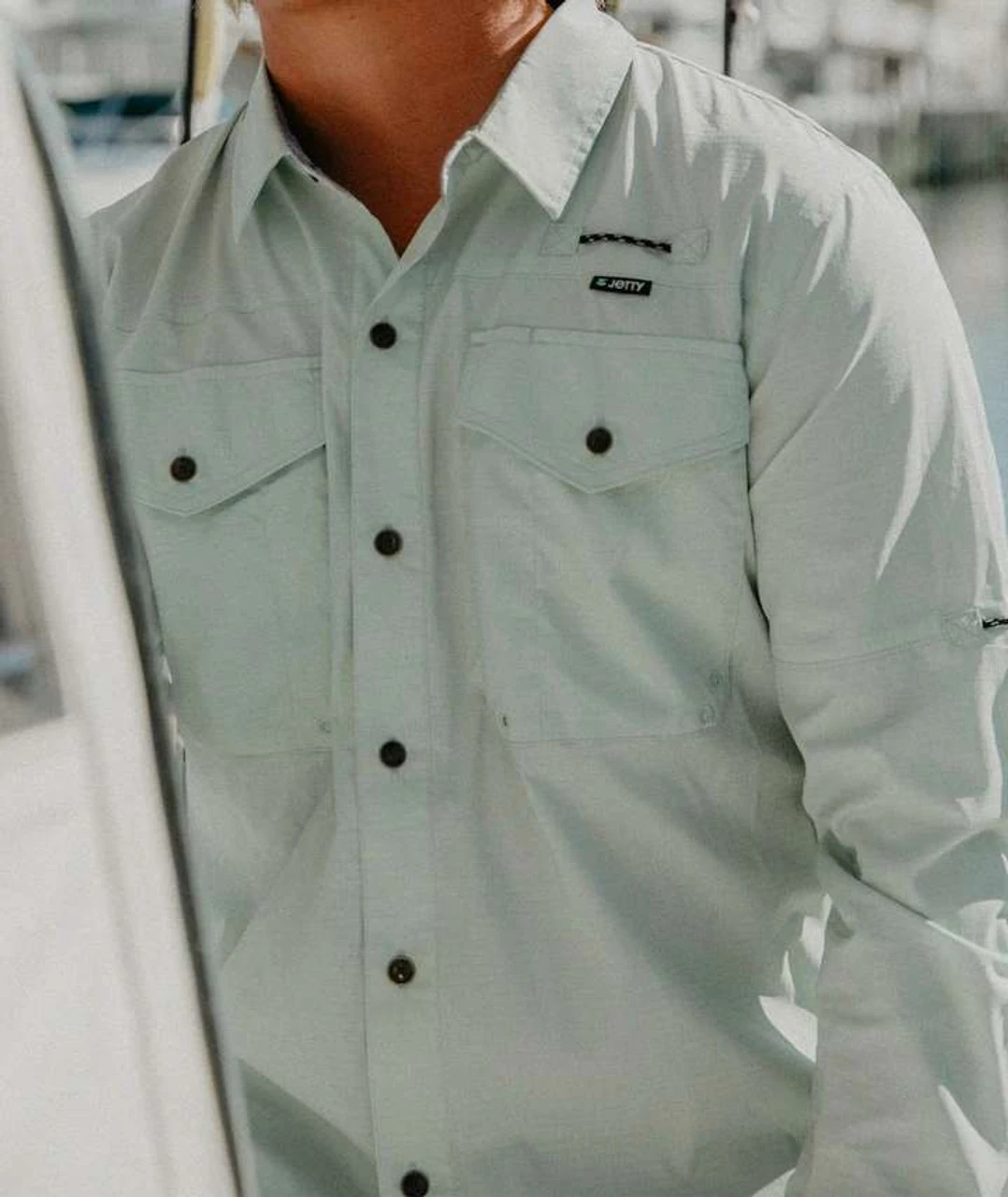 Jetty Bowline Long Sleeve Guide Shirt - Mint - Large 4 Jetty Bowline Long Sleeve Guide Shirt - Mint - Large - Image 2